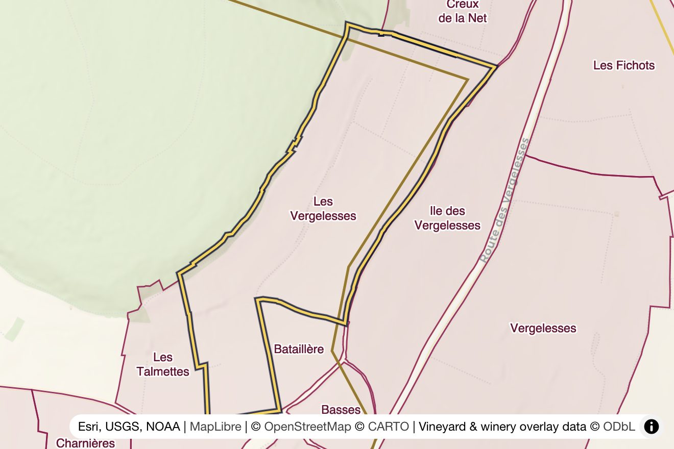 Map of Les Vergelesses