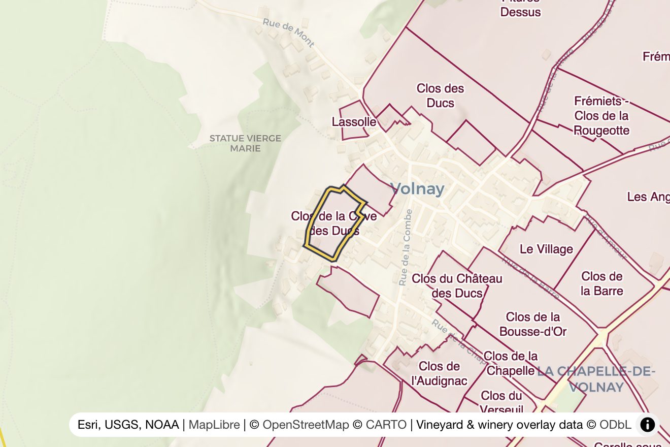 Map of Clos de la Cave des Ducs