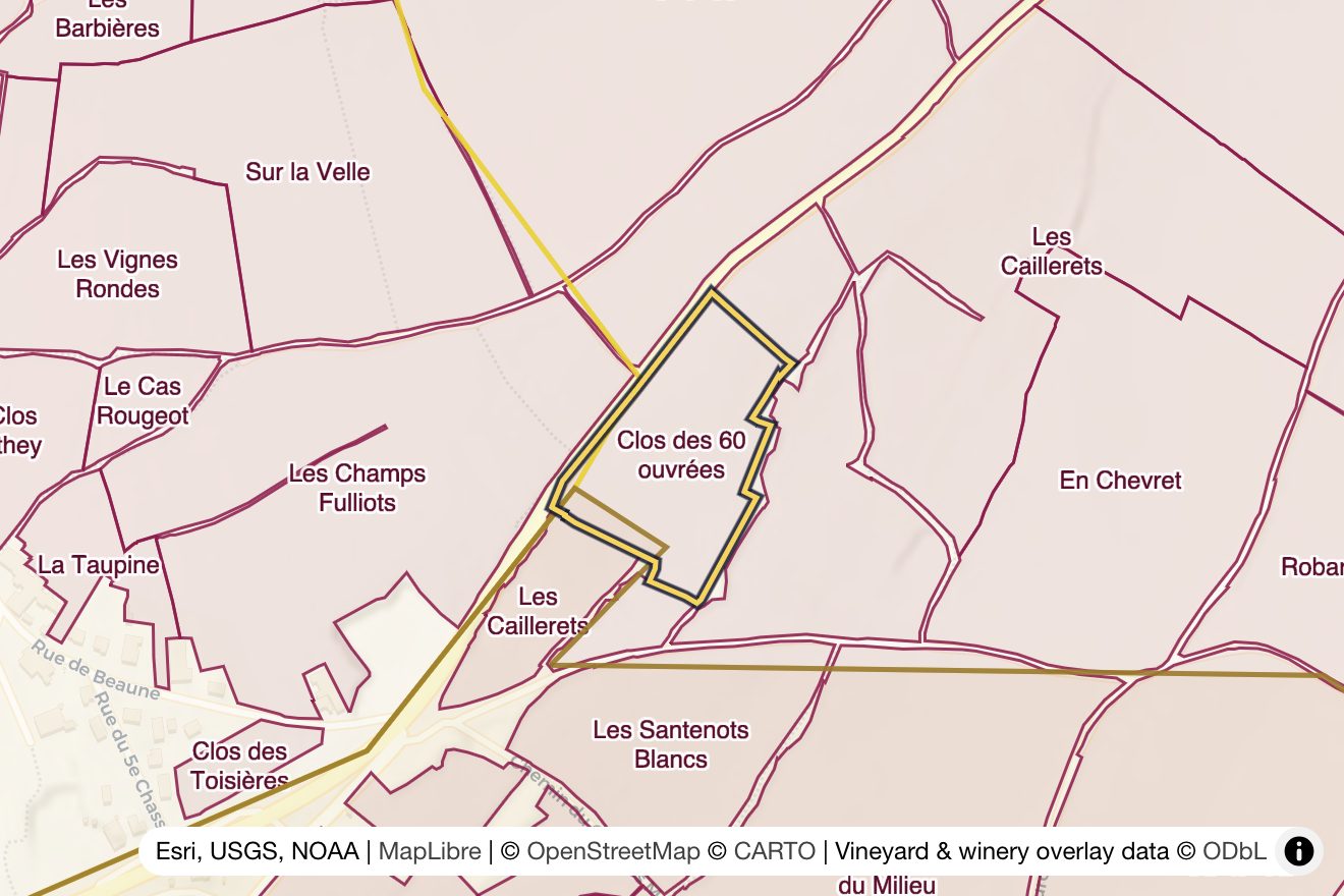 Map of Clos des 60 Ouvrées