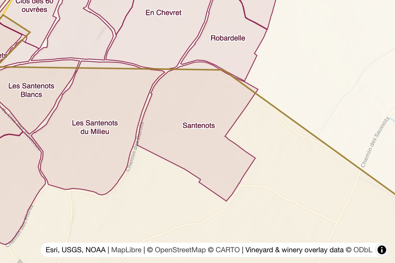 Map of Les Santenots