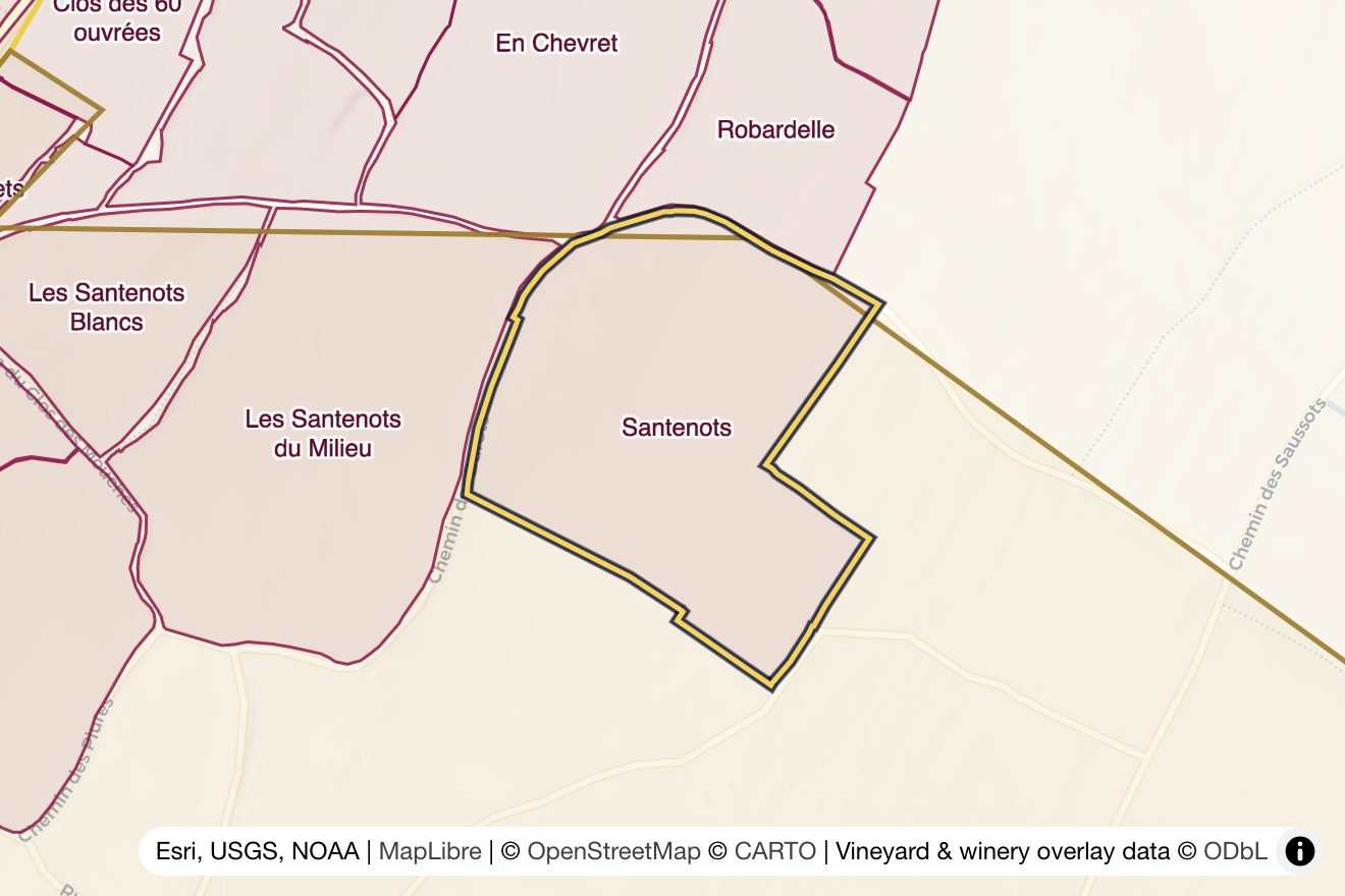 Map of Santenots