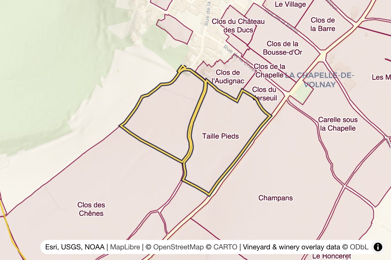 Map of Taille Pieds