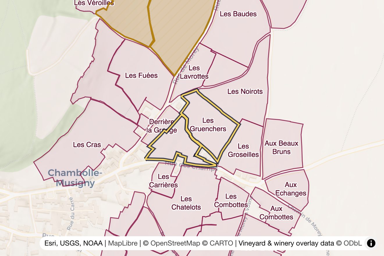 Map of Les Gruenchers