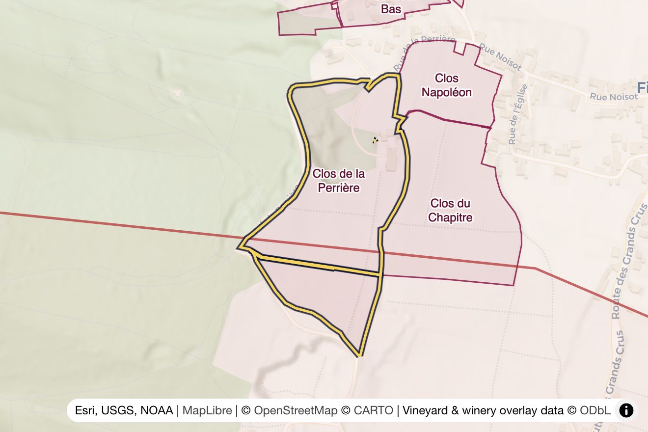 Map of Clos de la Perrière