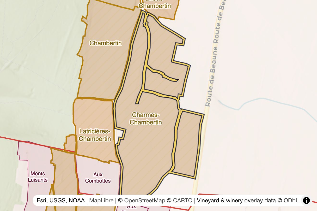 Map of Charmes-Chambertin