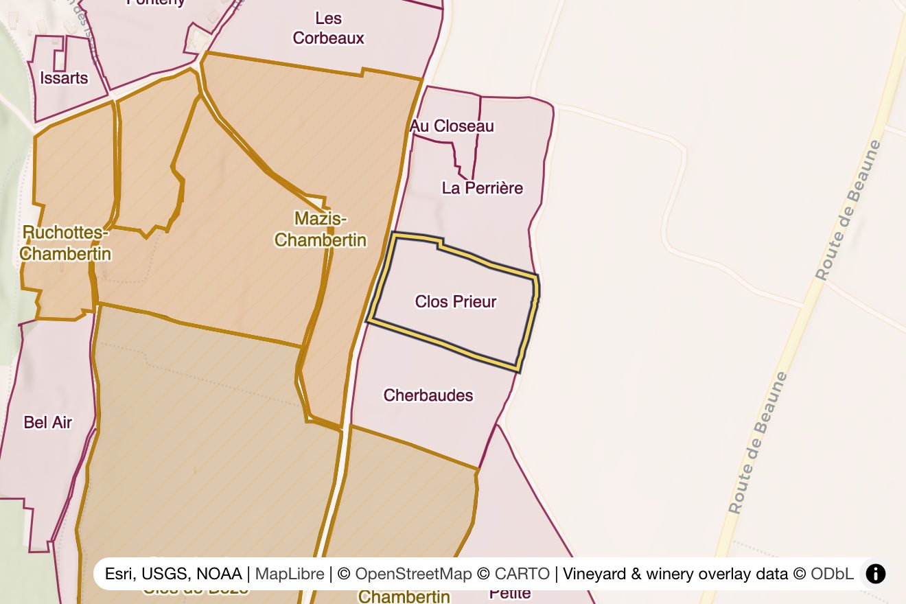 Map of Clos Prieur