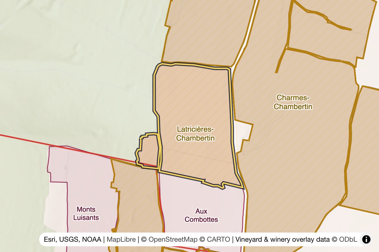 Map of Latricières-Chambertin