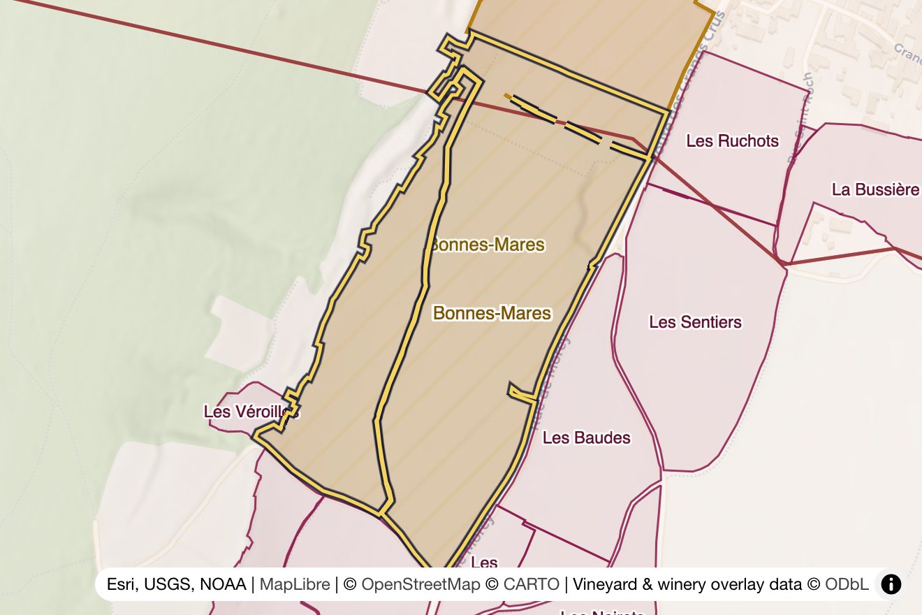Map of Bonnes-Mares