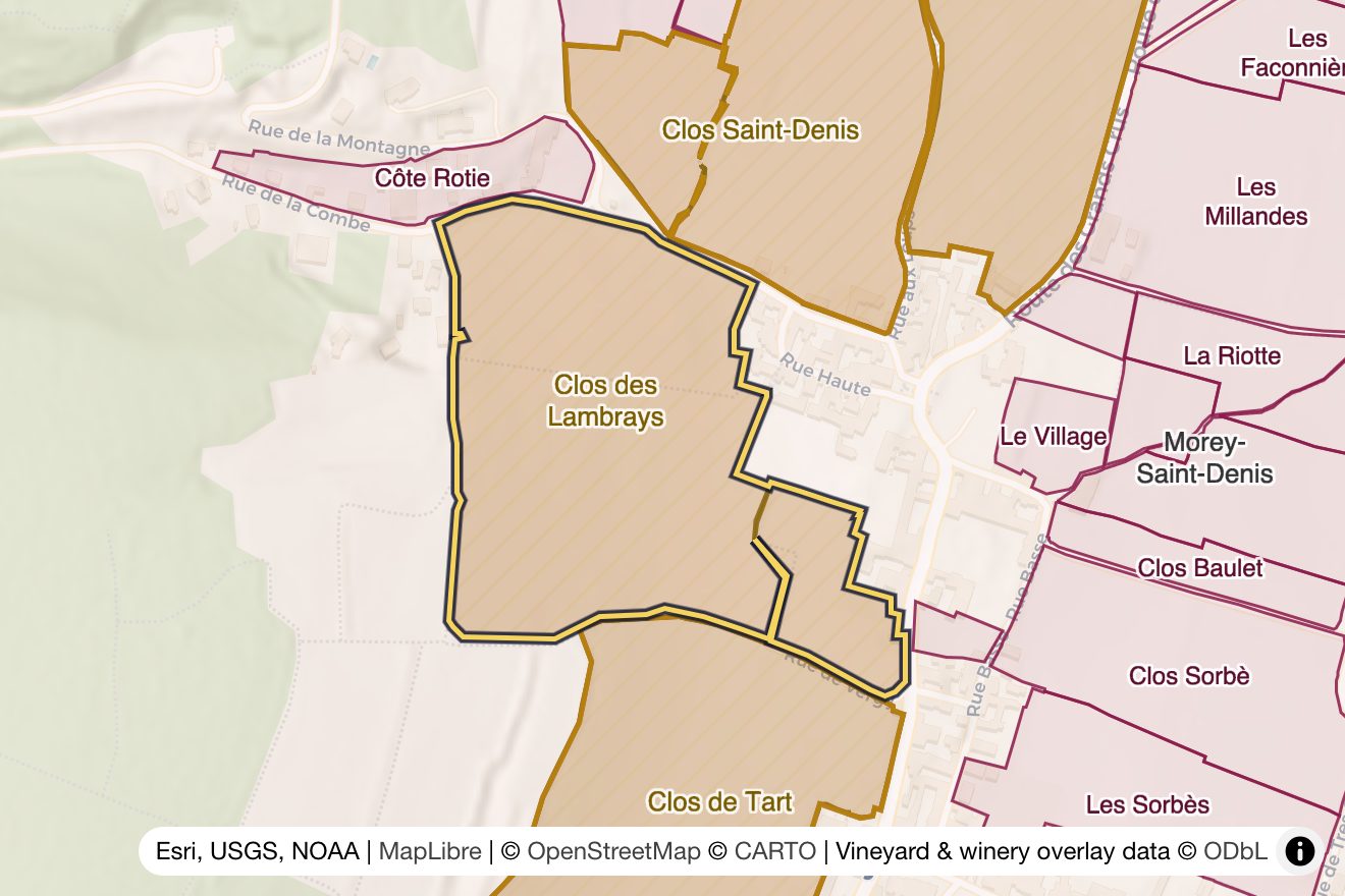 Map of Clos des Lambrays