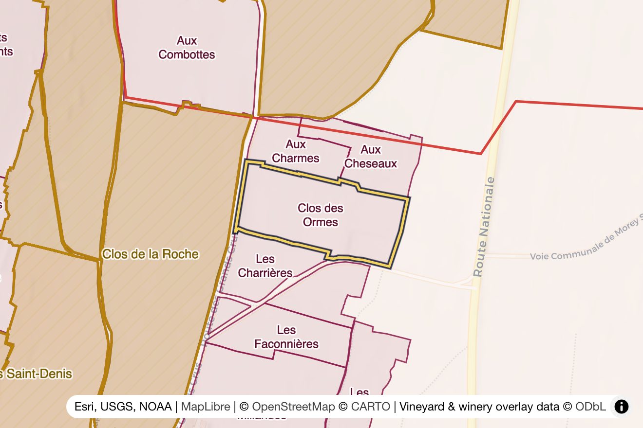 Map of Clos des Ormes