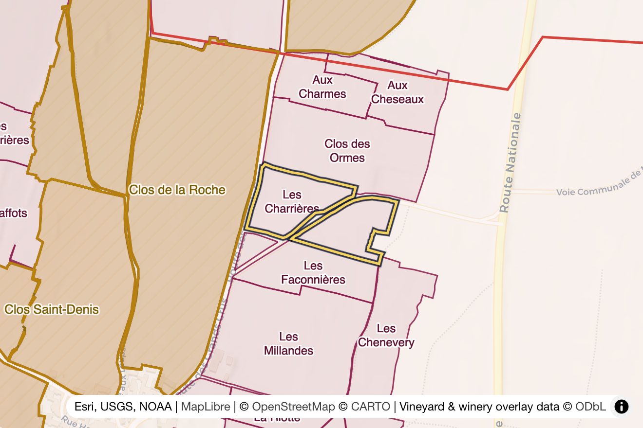 Map of Les Charrières