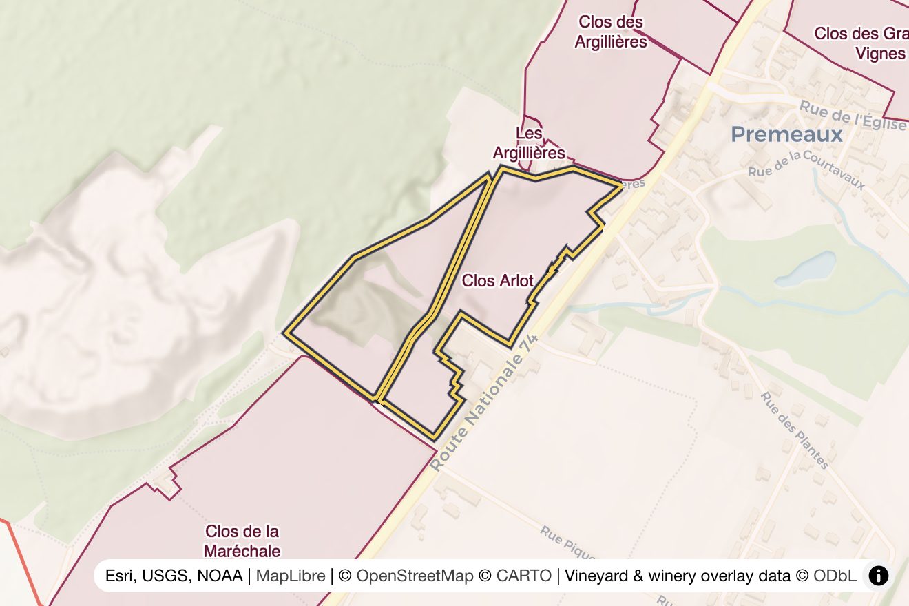 Map of Clos Arlot