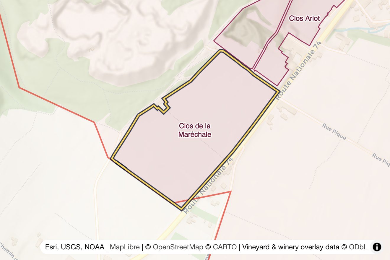 Map of Clos de la Maréchale