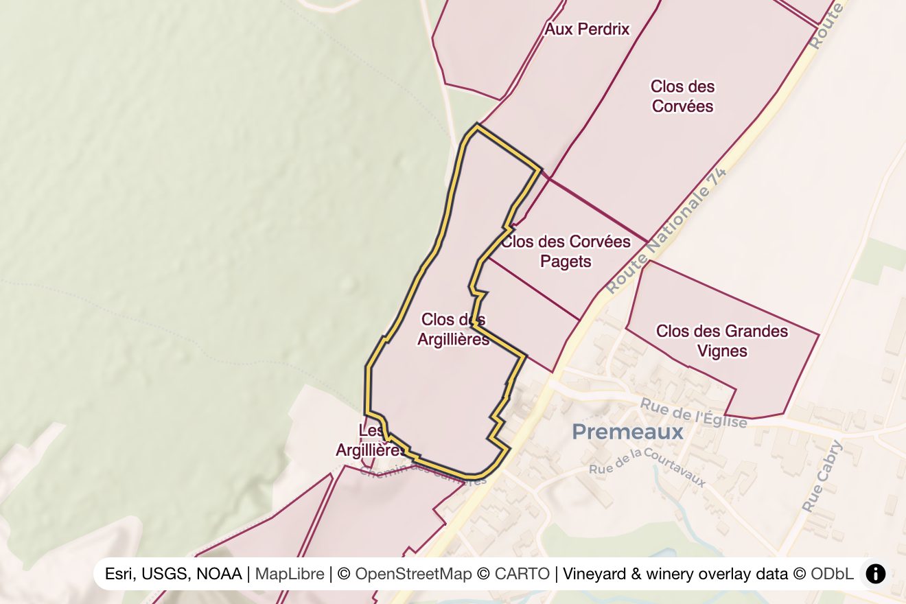 Map of Clos des Argillières
