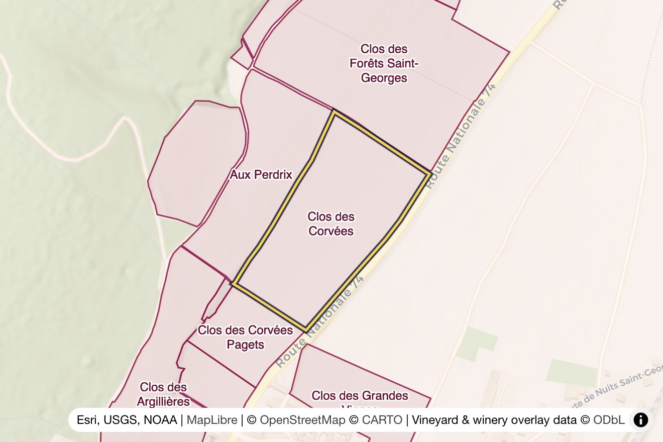 Map of Clos des Corvées