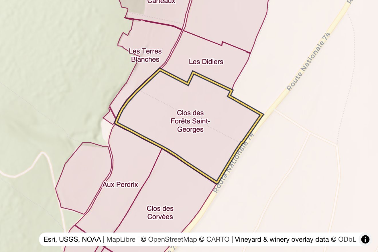 Map of Clos des Forêts Saint-Georges