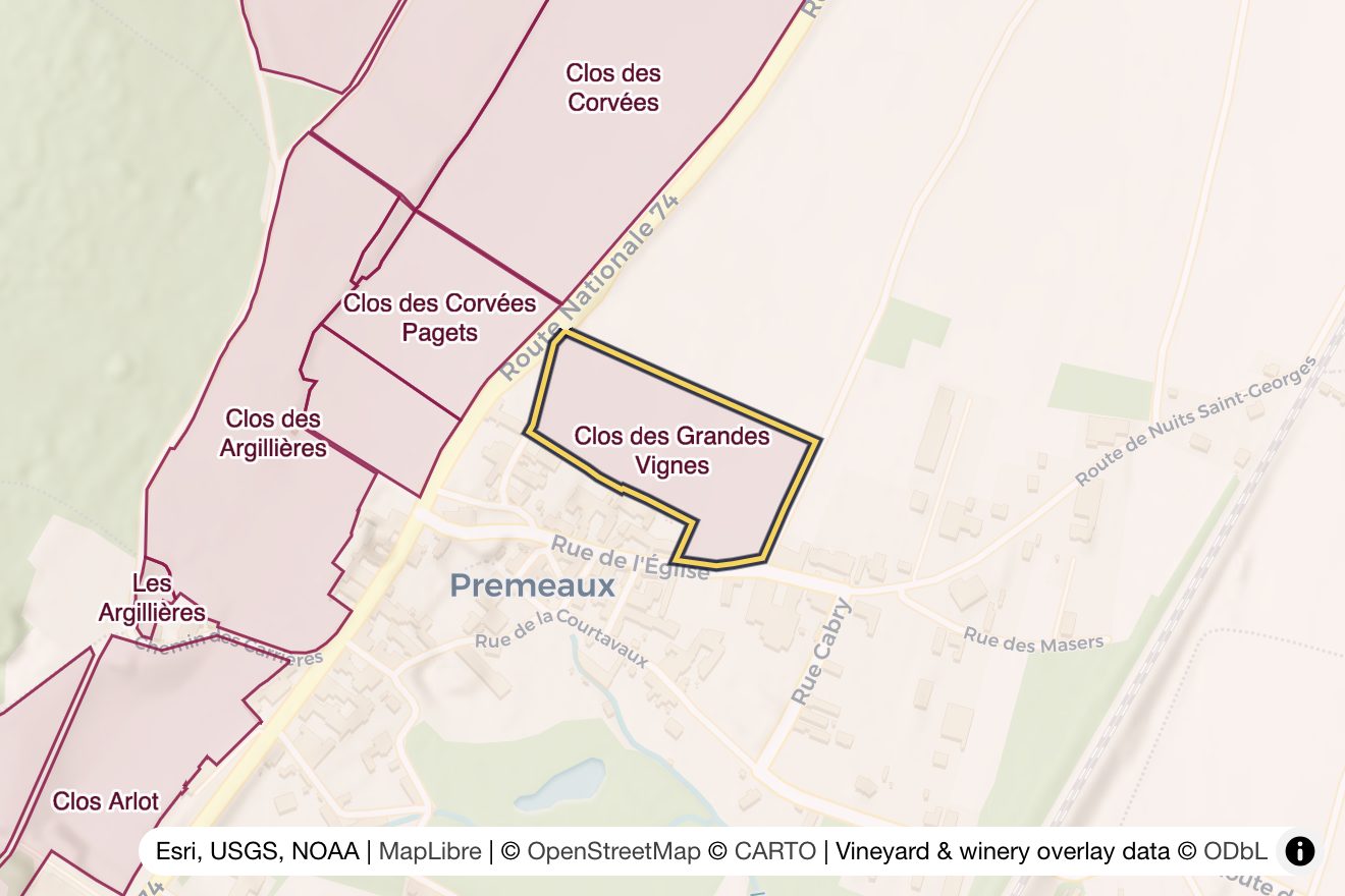 Map of Clos des Grandes Vignes