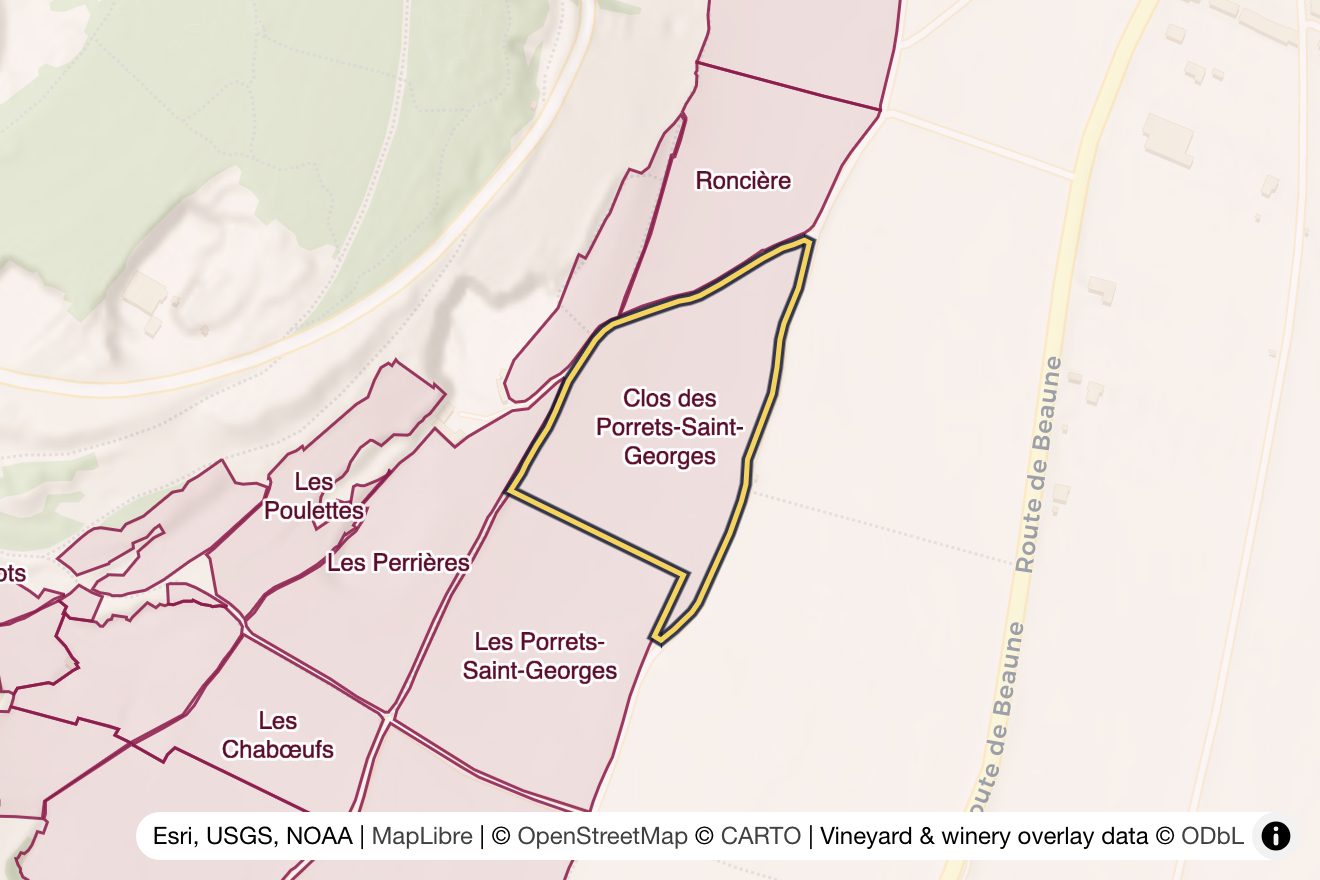 Map of Clos des Porrets-Saint-Georges