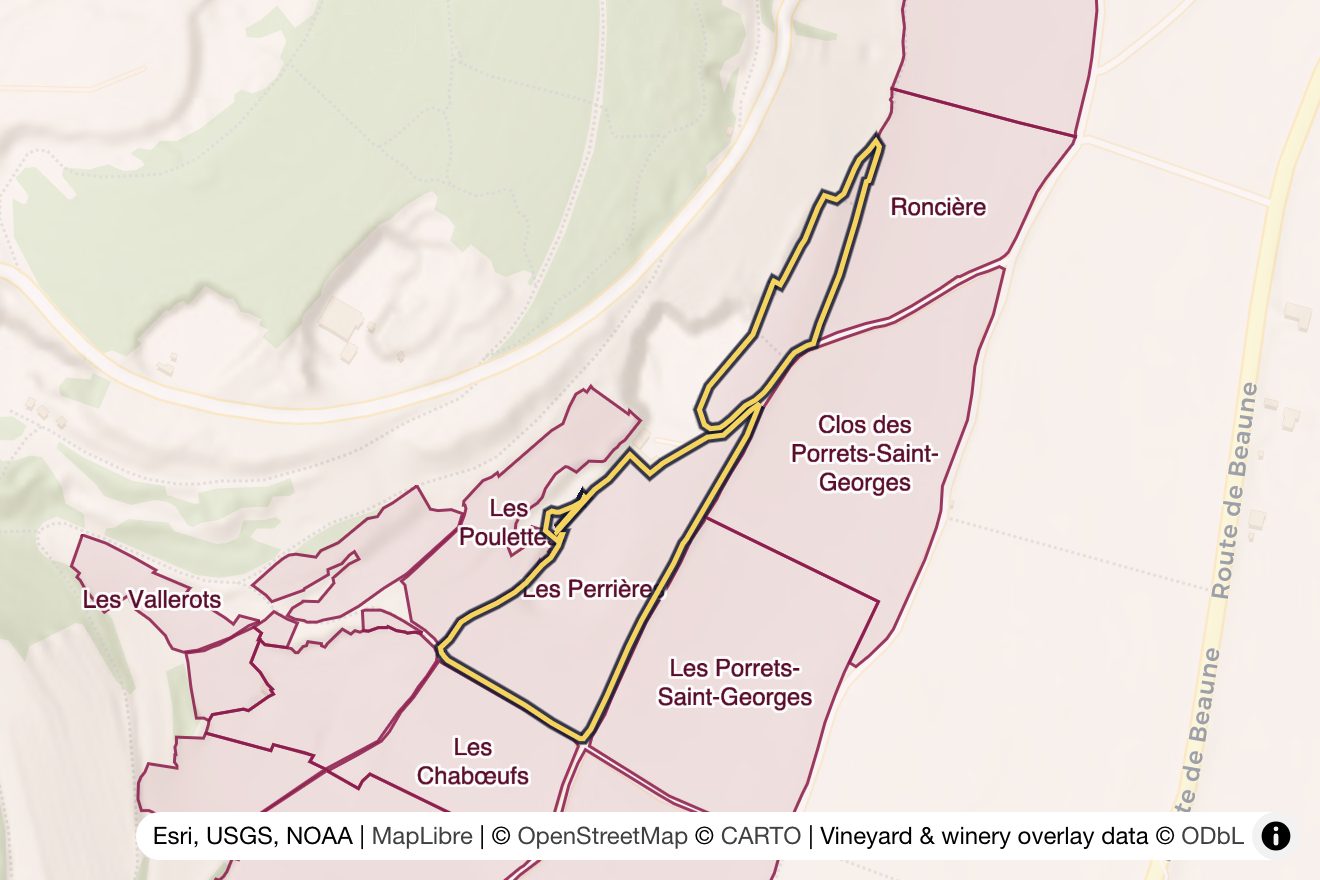 Map of Les Perrières