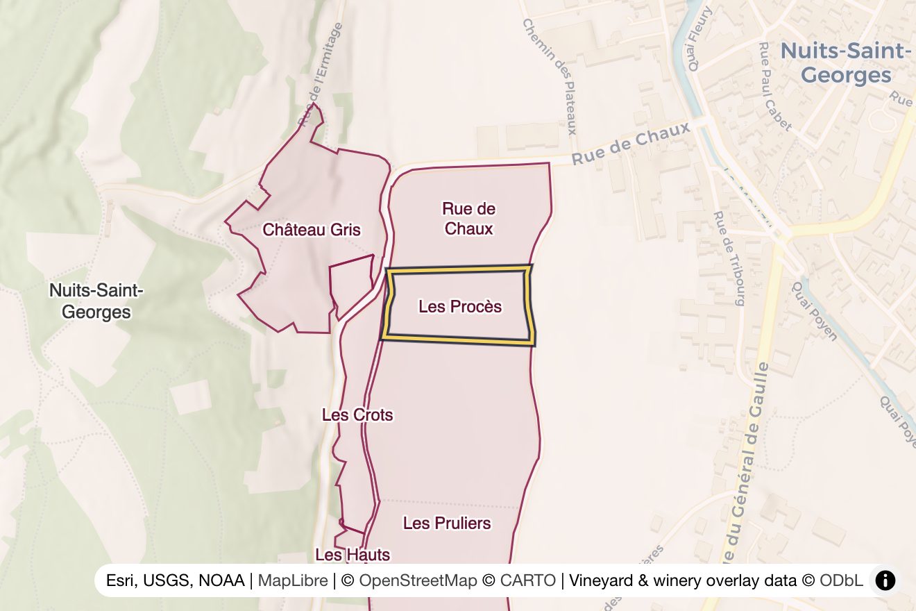 Map of Les Procès