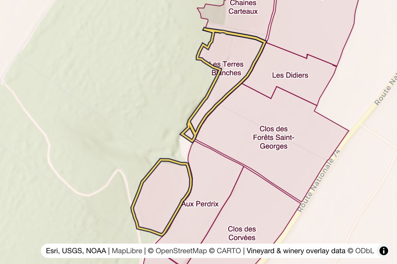 Map of Les Terres Blanches