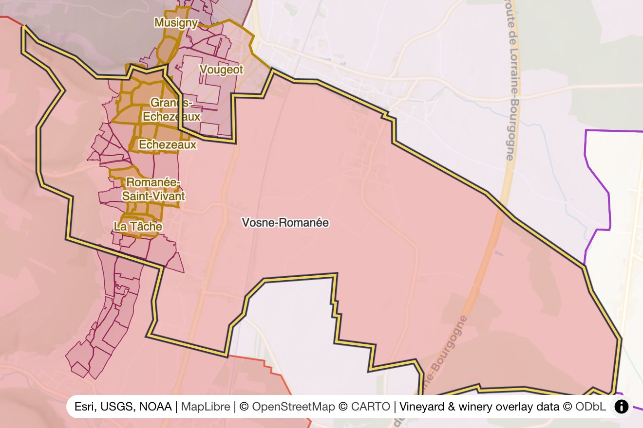 Map of Vosne-Romanée