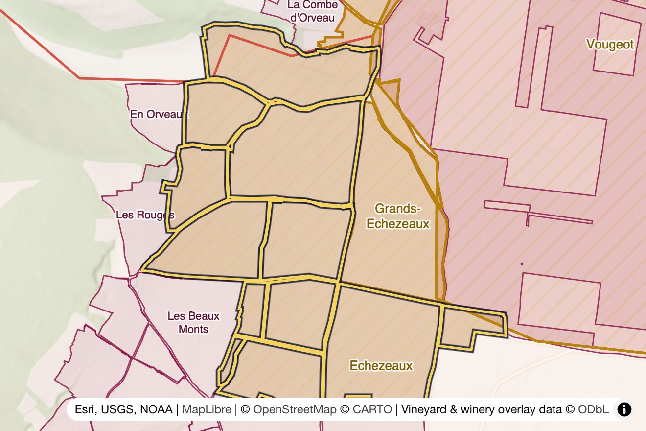 Map of Échezeaux