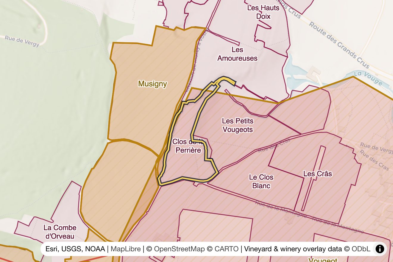 Map of Clos de la Perrière