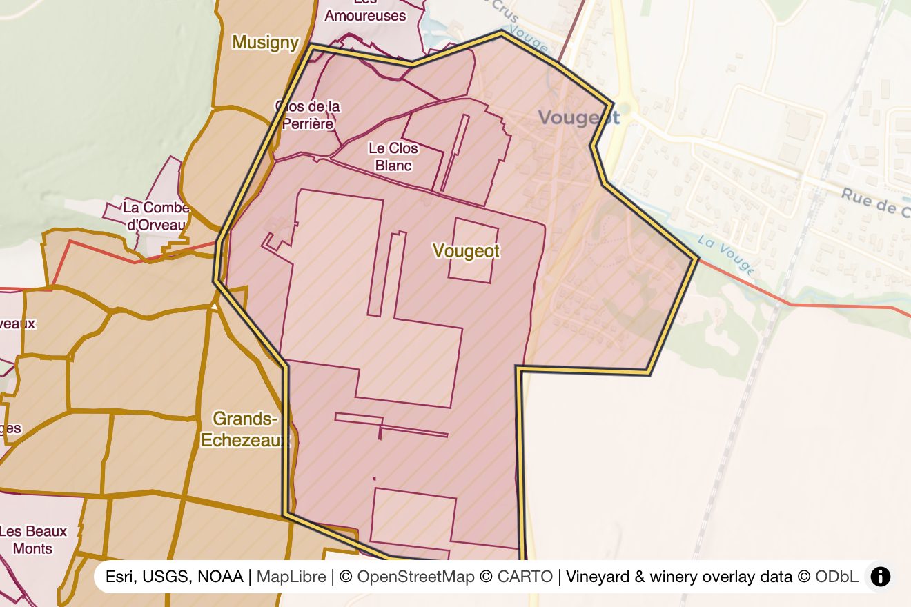 Map of Clos de Vougeot