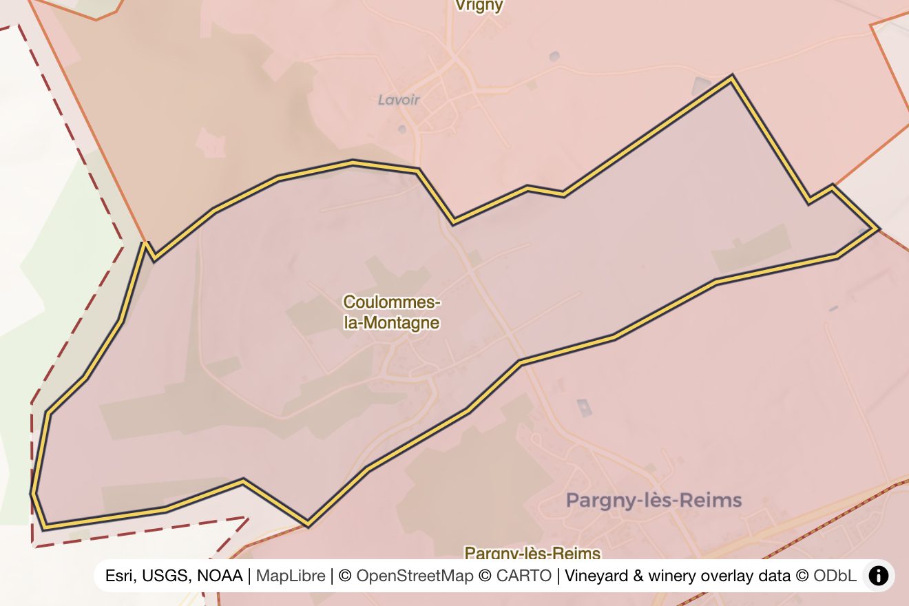 Map of Coulommes-la-Montagne