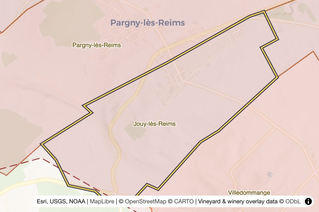 Map of Jouy les Reims