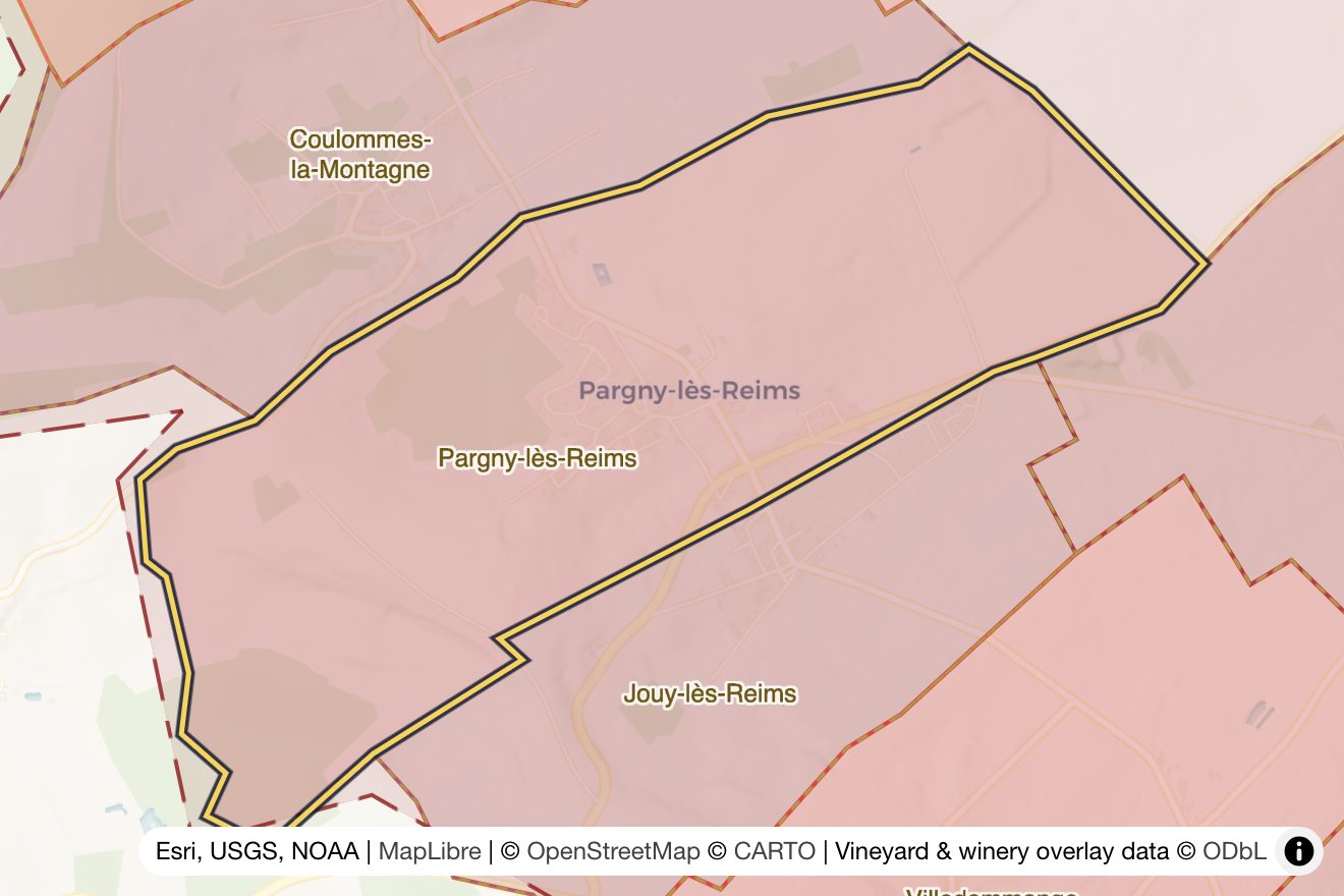 Map of Pargny les Reims