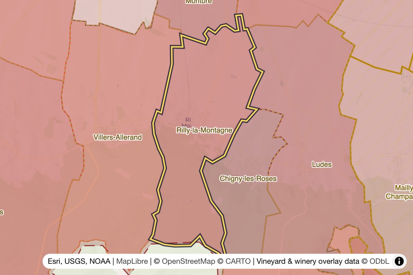Map of Rilly-la-Montagne