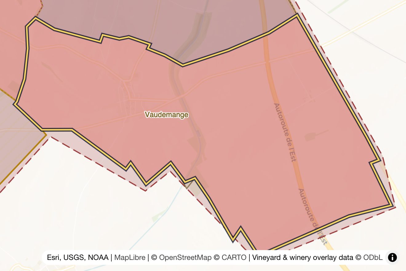 Map of Vaudemange