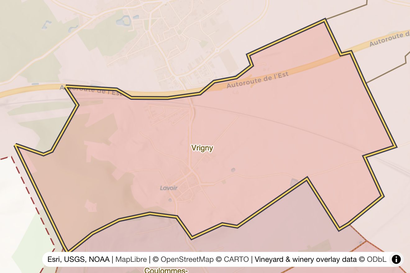 Map of Vrigny