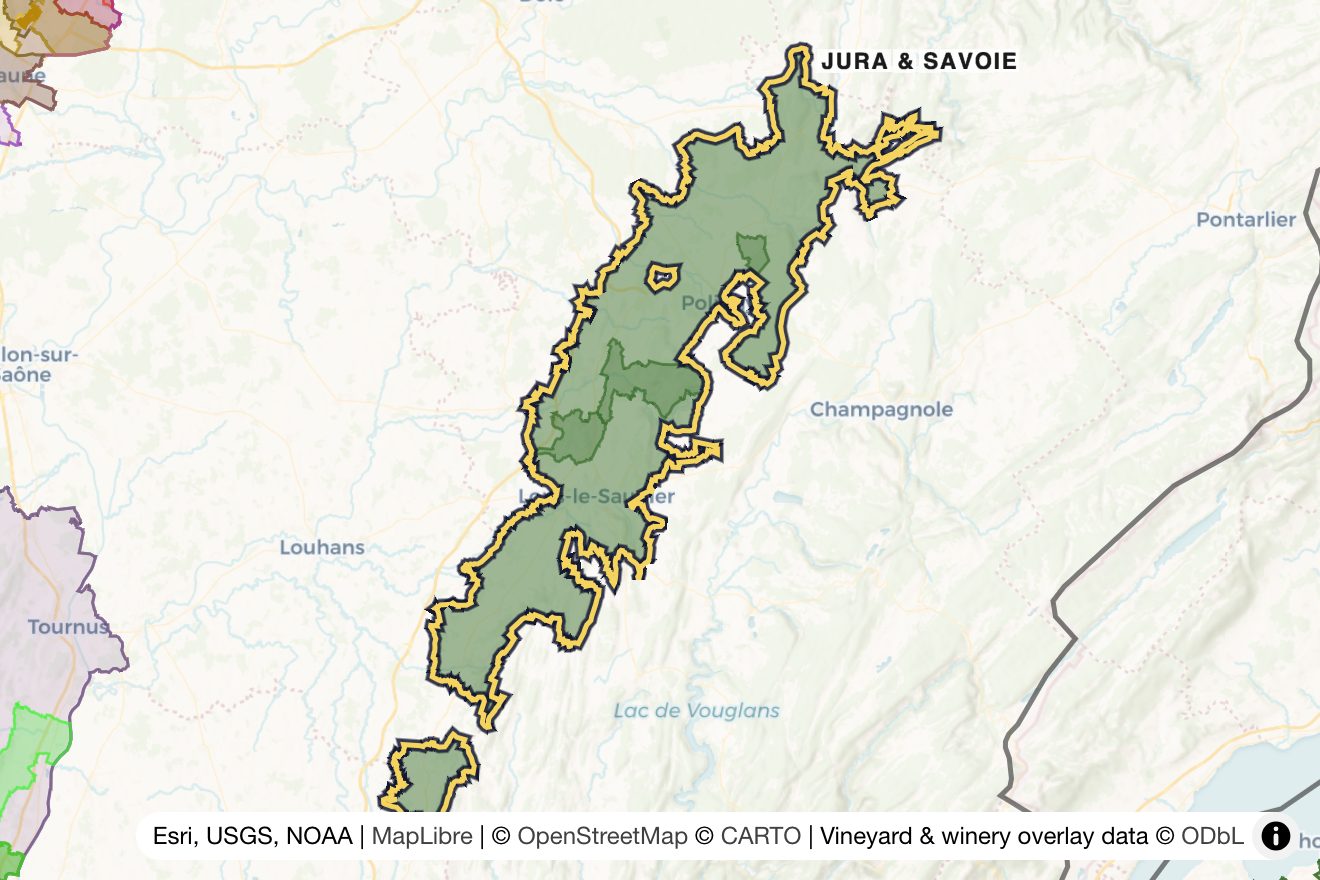 Map of Côtes du Jura