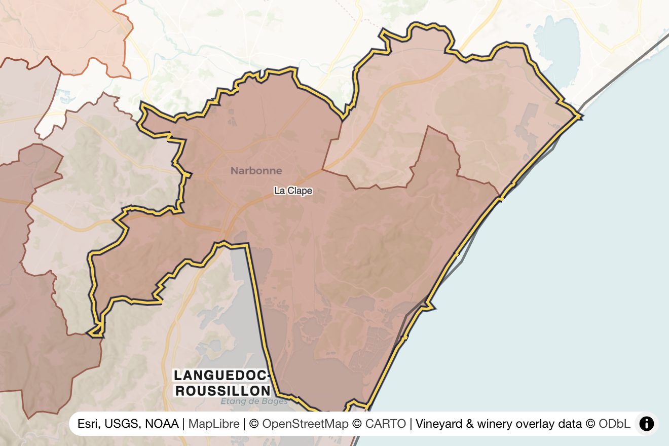Map of La Clape