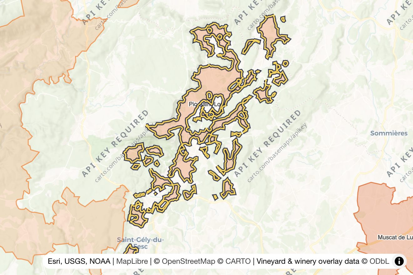 Map of Pic Saint-Loup