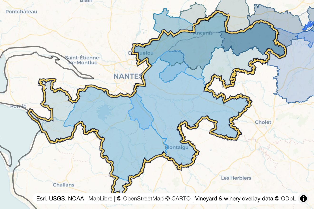 Map of Gros Plant du Pays Nantais