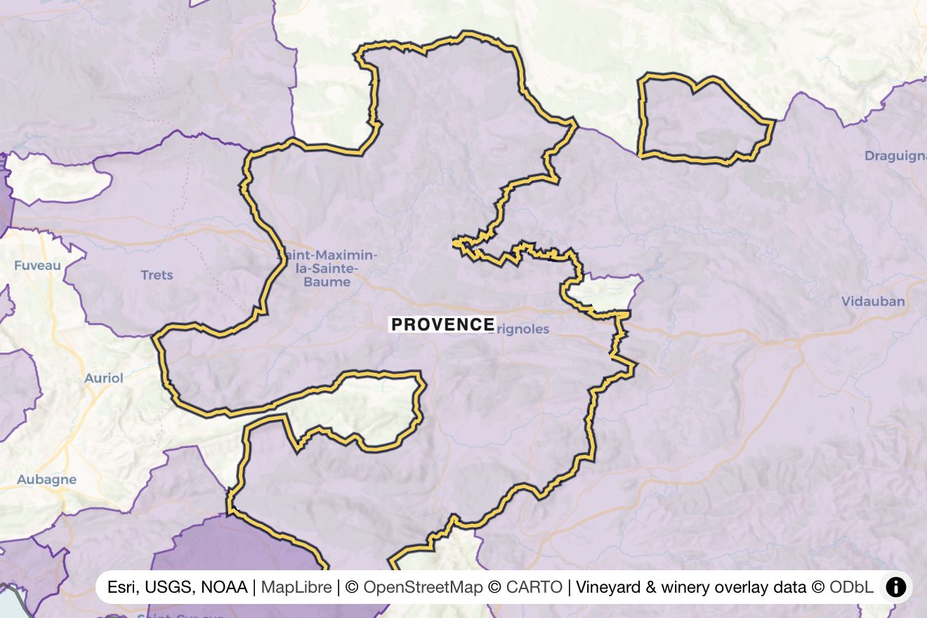 Map of Coteaux Varois en Provence