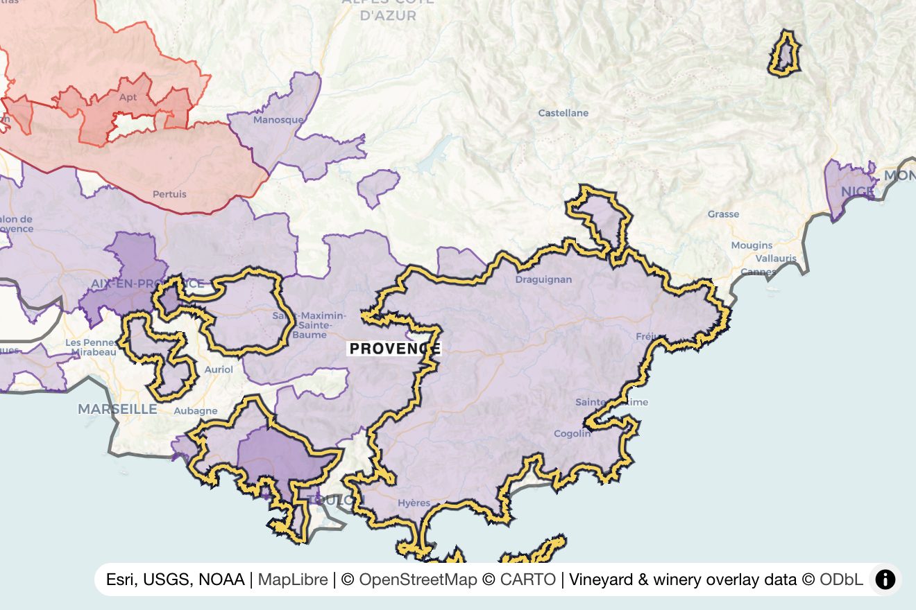Map of Côtes de Provence
