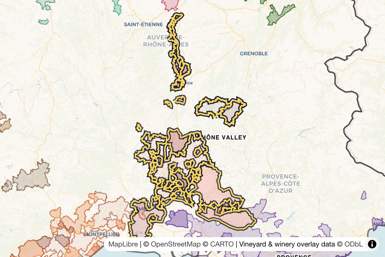 Map of Rhône Valley