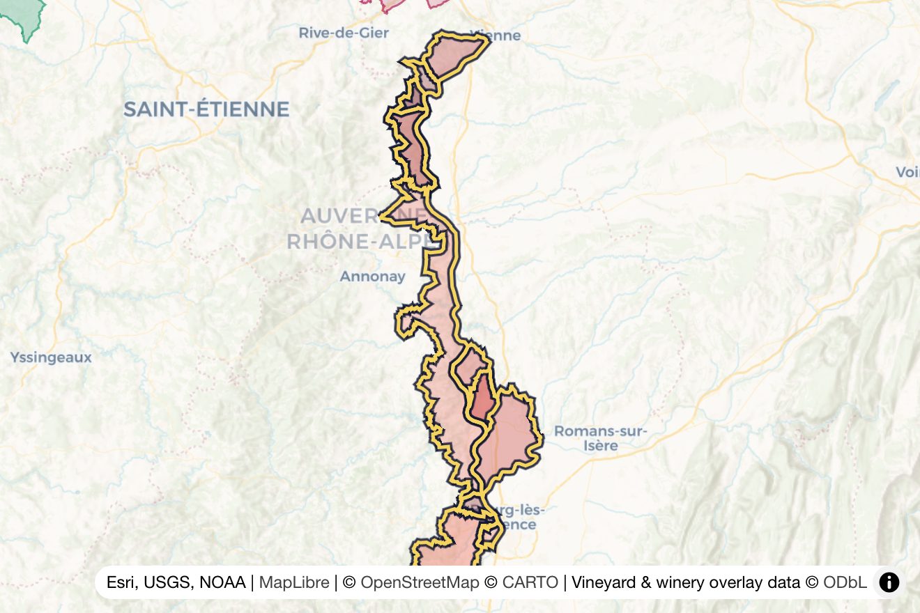 Map of Northern Rhône