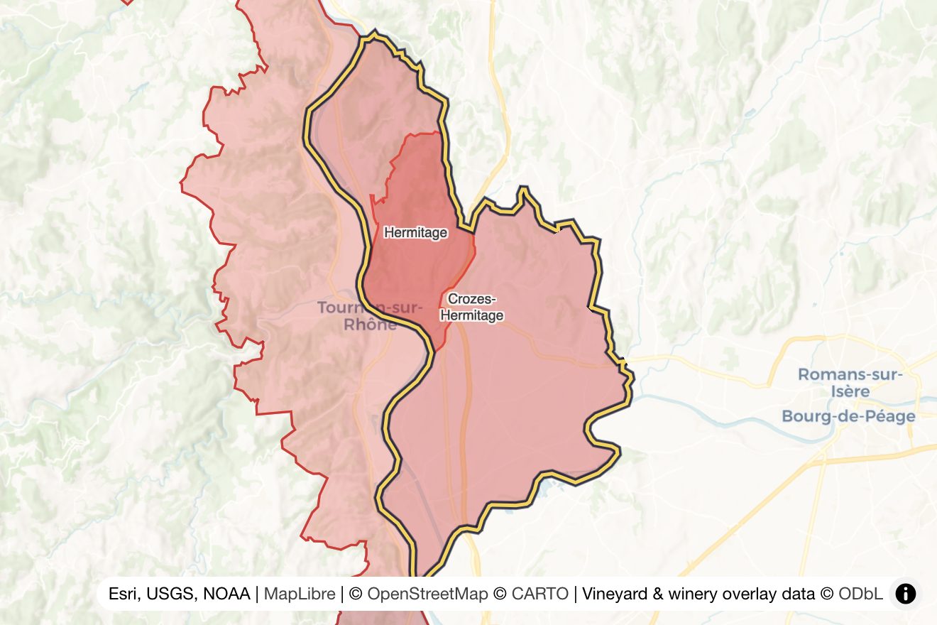 Map of Crozes-Hermitage