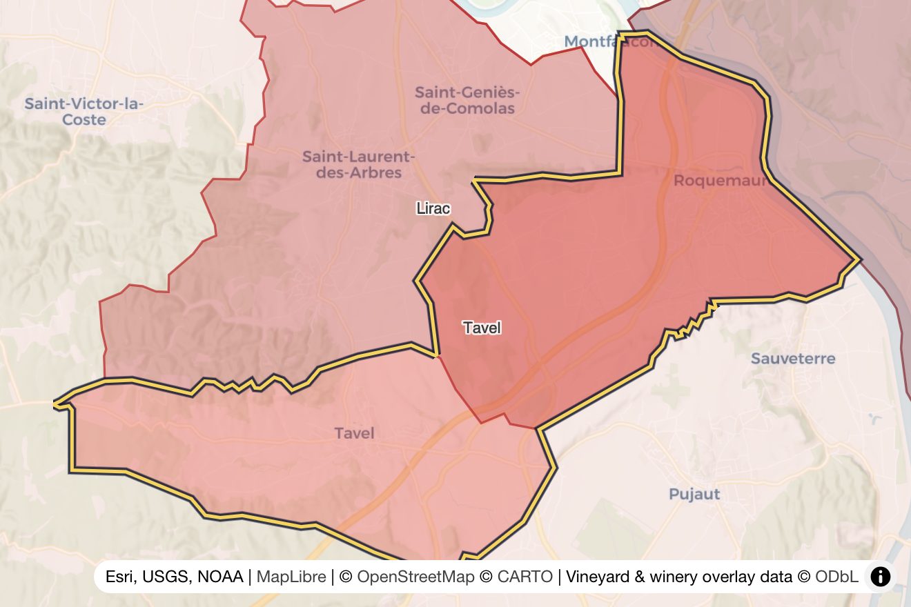 Map of Tavel