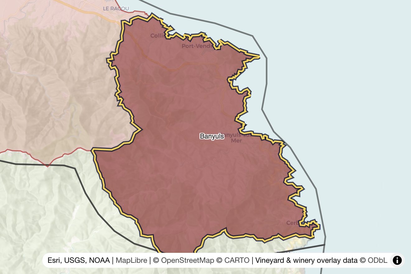 Map of Banyuls