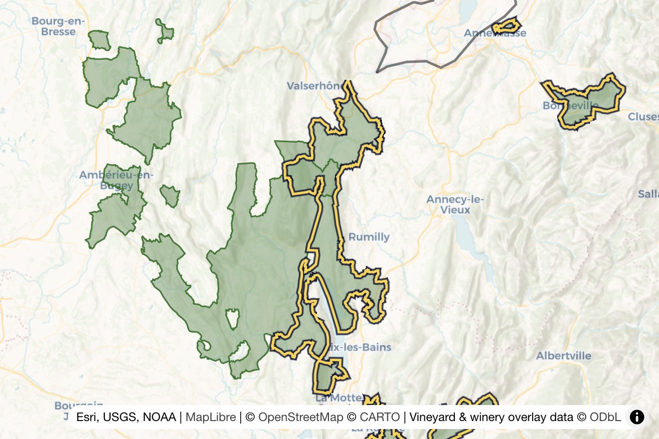 Map of Vin de Savoie