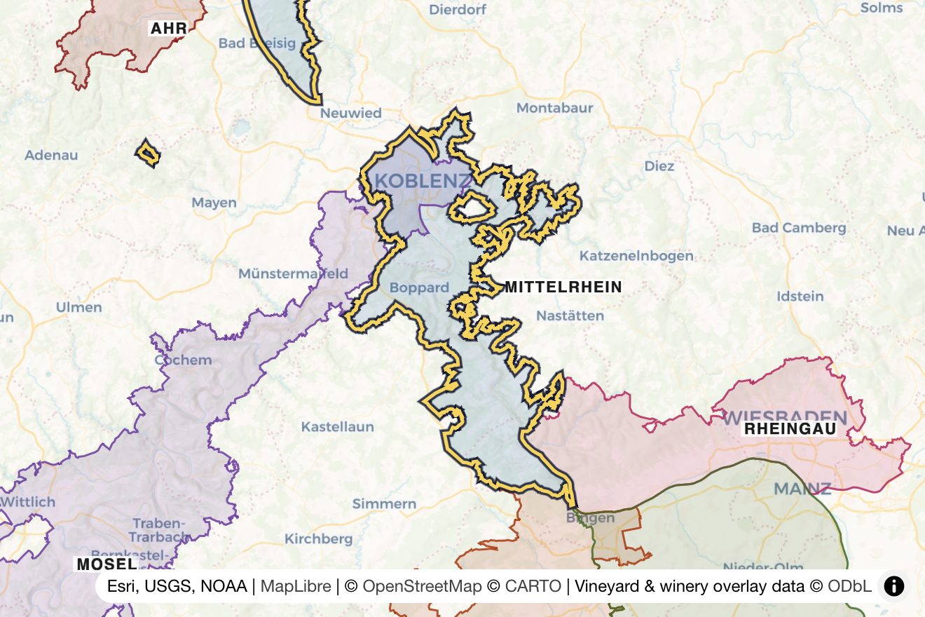 Map of Mittelrhein