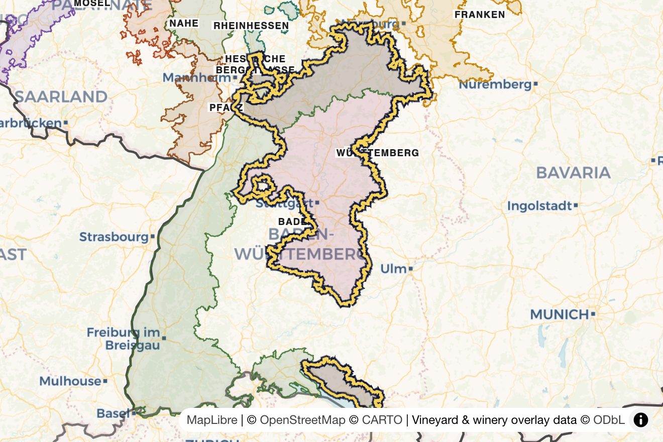 Map of Württemberg