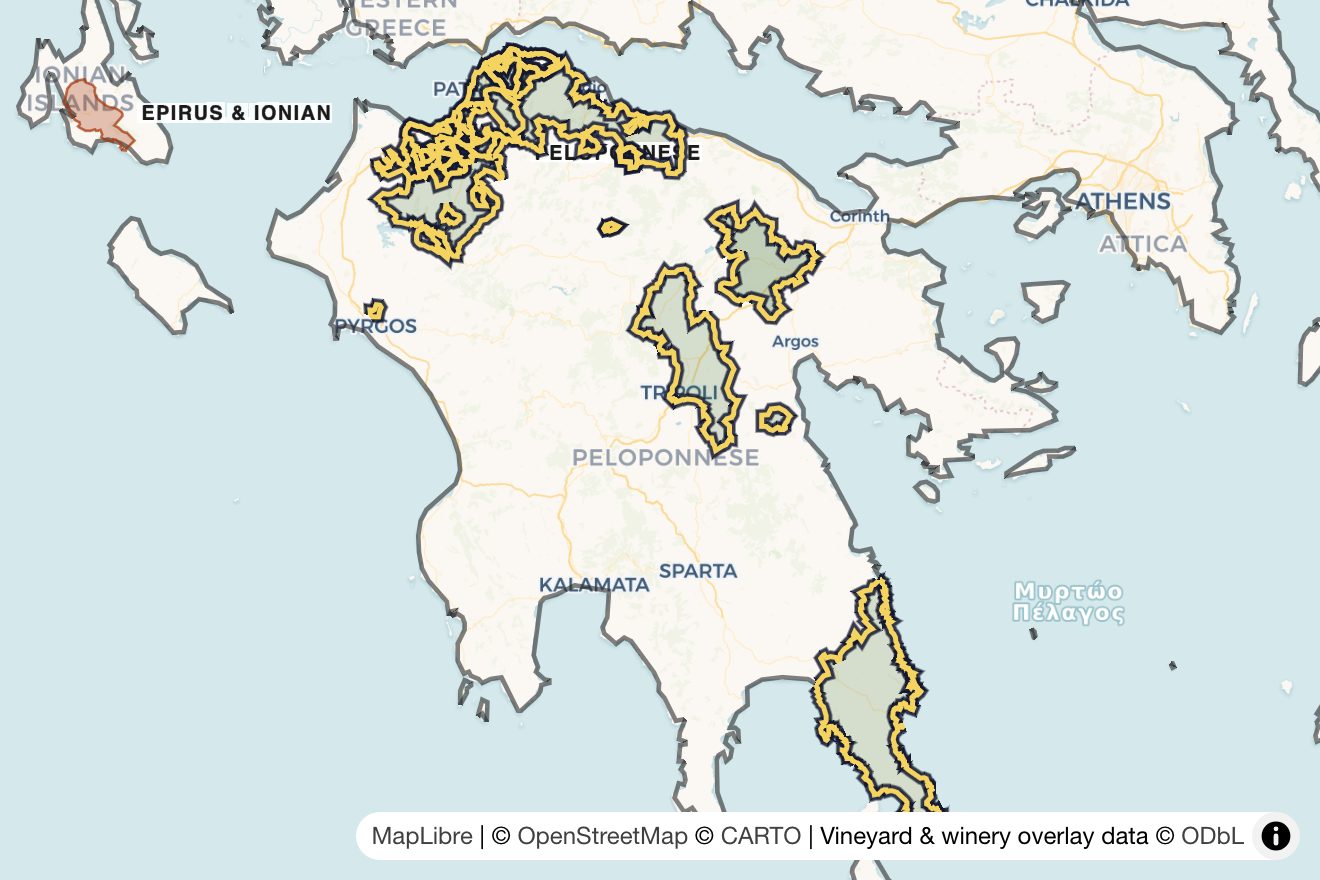 Map of Peloponnese